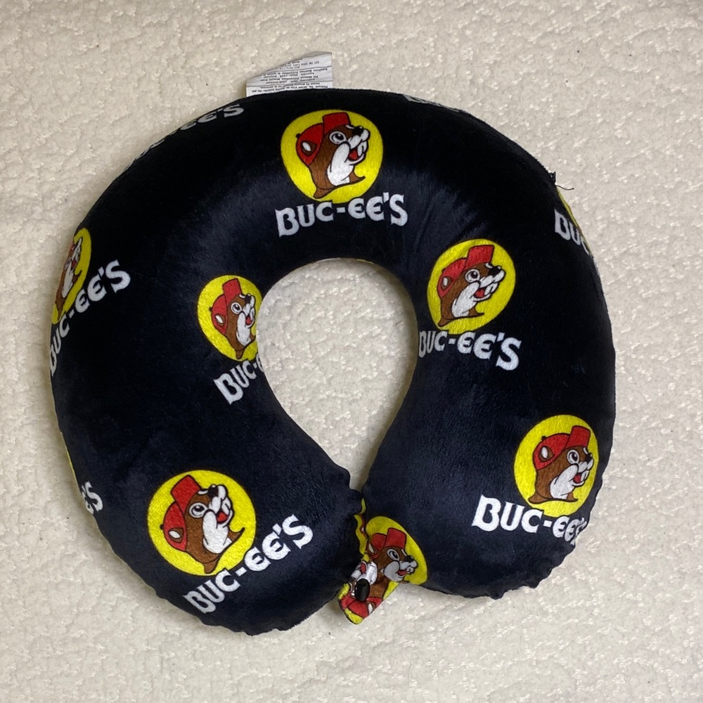 Buc-ee's Black Travel Neck Pillow